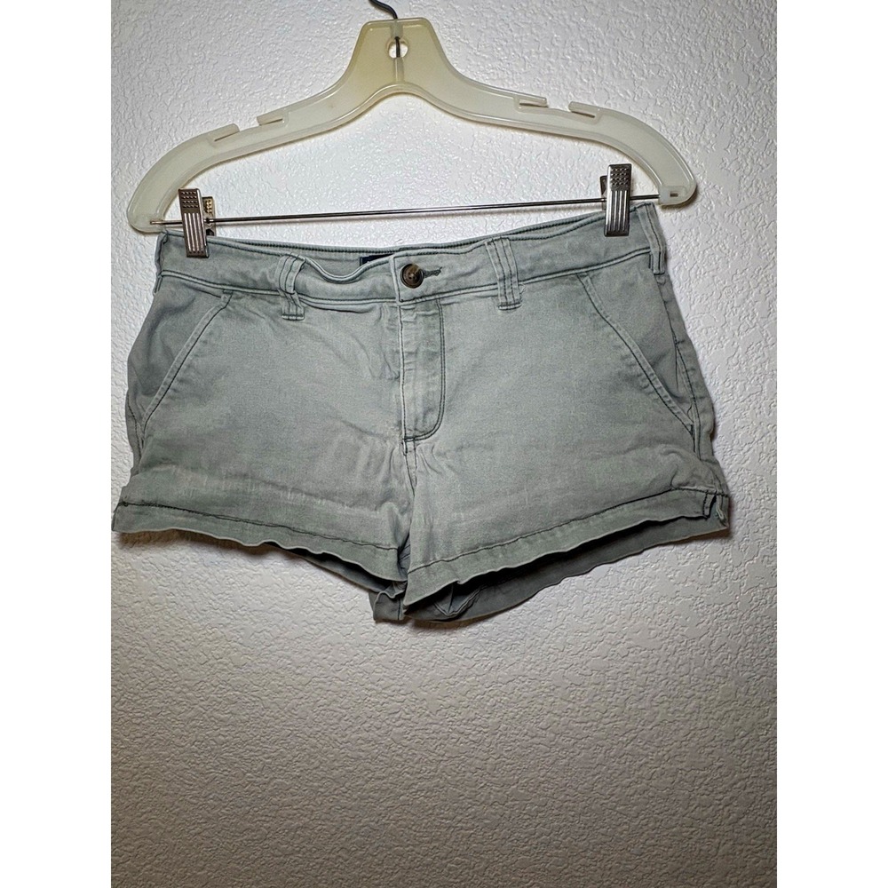 Hollister Women's Gray Chino Shorts Classic Stretch Mid Rise 3" Inseam 28